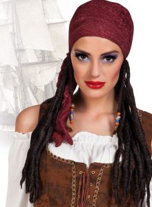 Piratenpruik met Bandana en Dreadlocks