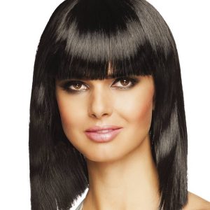 Damespruik Bobline Zwart met Pony