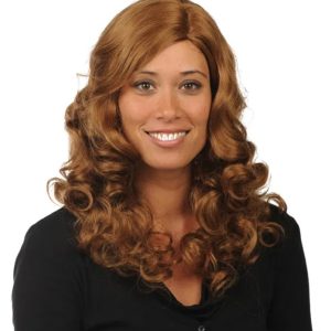 Damespruik Roodbruin Lang met Krullen