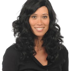 Damespruik Zwart Lang met Krullen