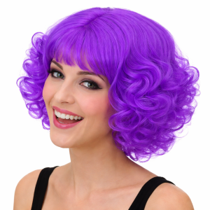 Neon Paarse Pruik – Trendy & Speels