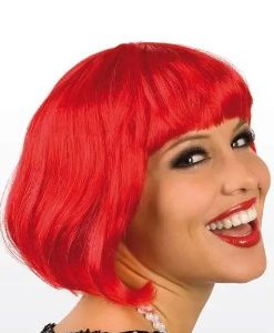 Pruik Party Bobline rood