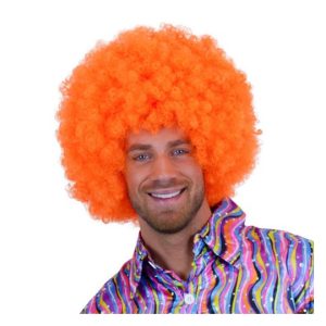 Afro Pruik Oranje
