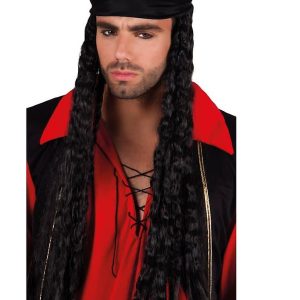 Piratenpruik Zwart met Bandana