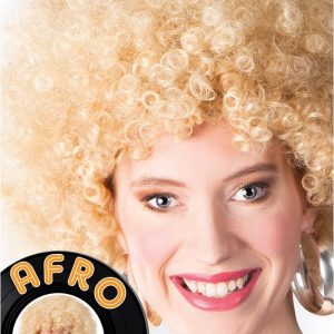 Blonde Afro Pruik