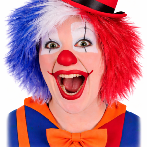 Rood-Wit-Blauwe Clown Pruik