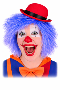 Blauwe Clown Pruik