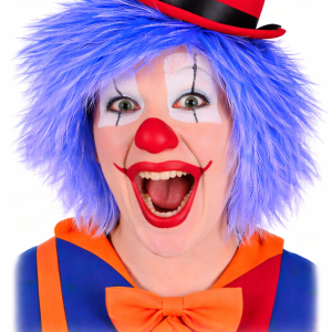 Blauwe Clown Pruik