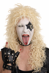 Rocker Pruik Blond Krullend