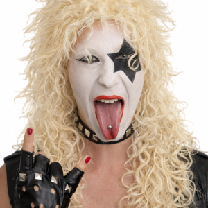 Rocker Pruik Blond Krullend