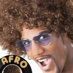 Bruine Afro Pruik
