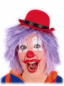 Paarse Clown Pruik