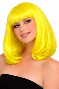 Fluor Gele Boblijn Pruik