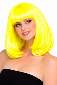 Fluor Gele Boblijn Pruik