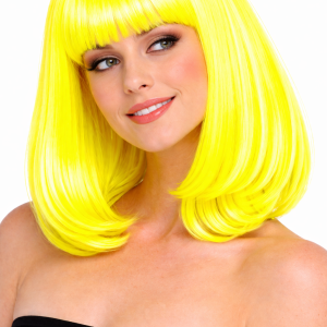 Fluor Gele Boblijn Pruik