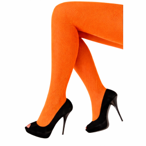 neon oranje net panty