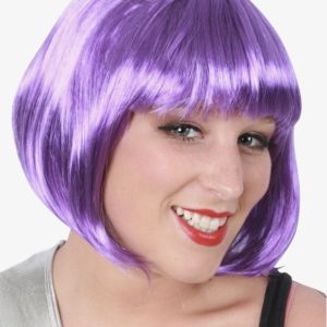 Paarse Boblijn Pruik met Pony